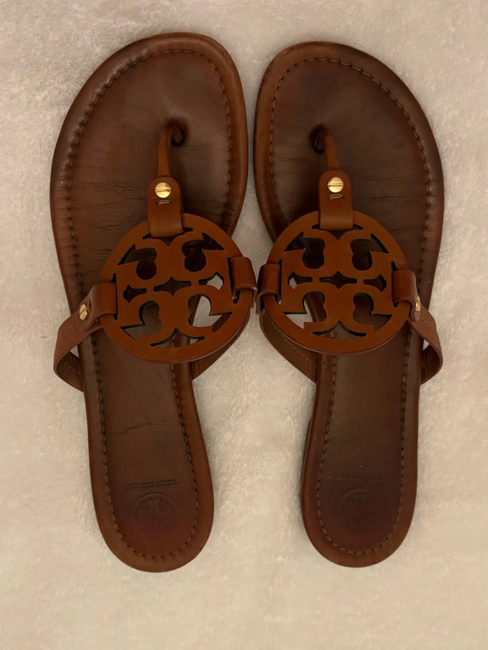 Tory Burch Brown Miller Thong Sandals